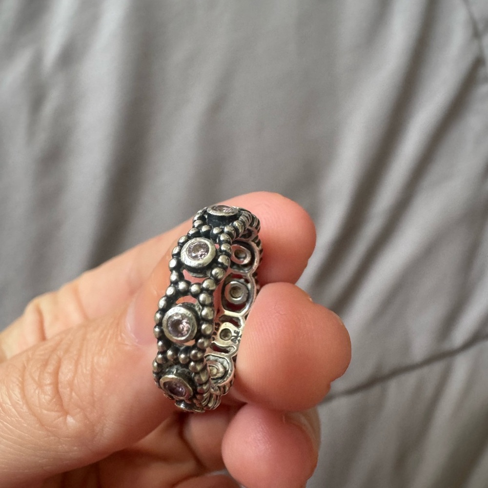 Authentic Pandora ring with gemstones